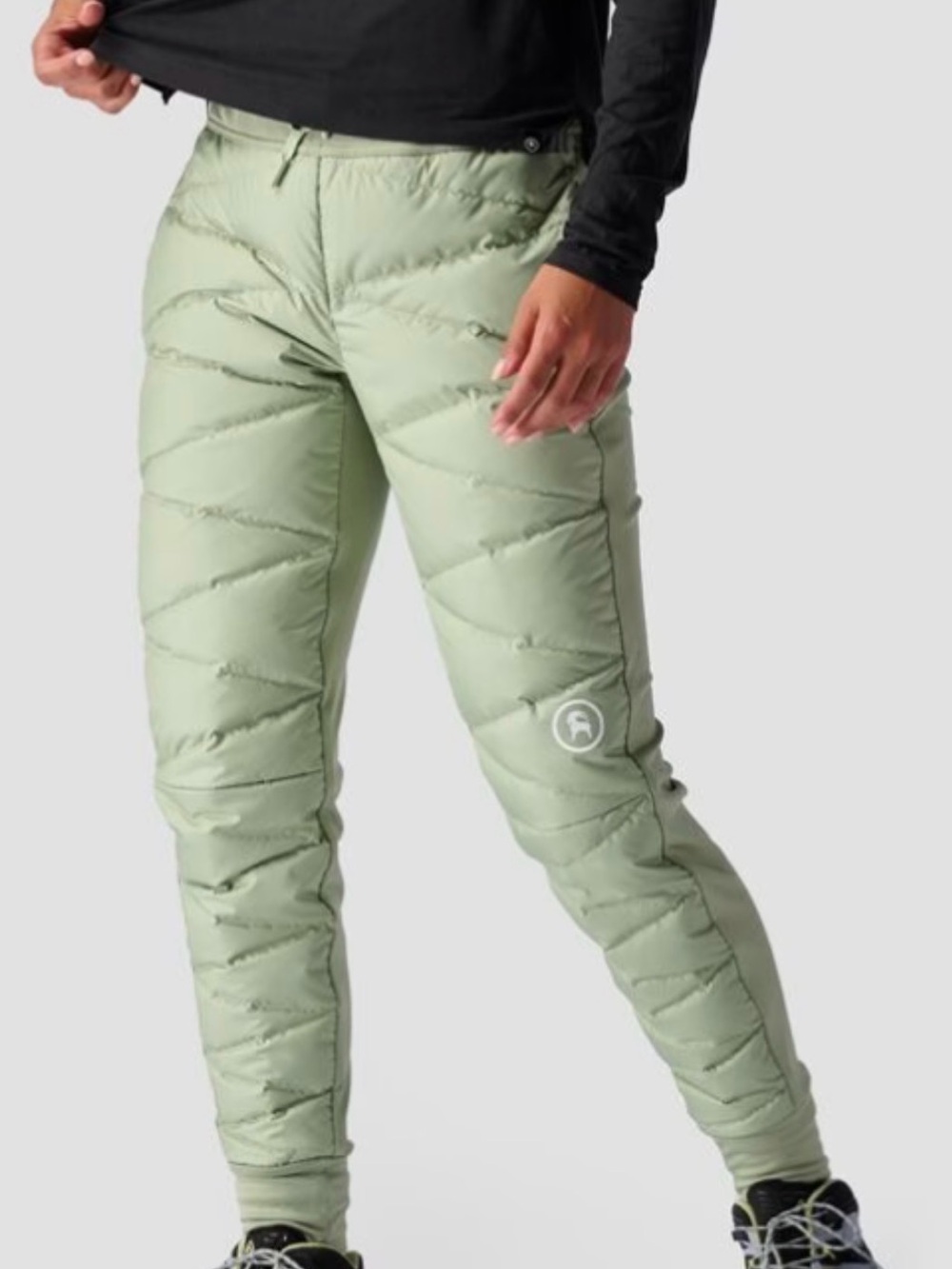 Quilted Light Green Insulated Women's Joggers